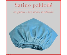 Satino paklodė su guma 100/140/160/180x200+30cm. - 200x200+30cm.