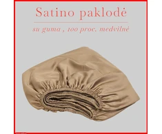 Satino paklodė su guma 100/140/160/180x200+30cm. - 200x200+30cm.