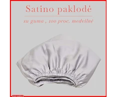 Satino paklodė su guma - 200x200+30cm.