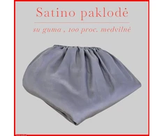 Satino paklodė su guma - 200x200+30cm.