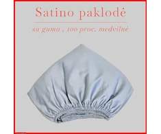 Satino paklodė su guma - 200x200+30cm.