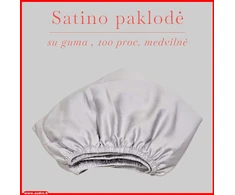 Satino paklodė su guma 100/140/160/180x200+30cm. - 200x200+30cm.