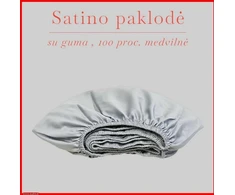 Satino paklodė su guma - 100x200+20cm.