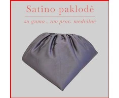 Satino paklodė su guma 100/140/160/180/200x200+20cm. - 160x200+20cm.