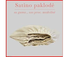 Satino paklodė su guma - 100x200+20cm.