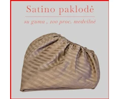 Satino paklodė su guma - 160x200+20cm.