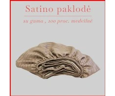 Satino paklodė su guma 100/140/160/180/200x200+20cm. - 140x200+20cm.