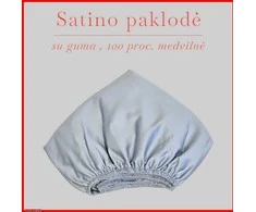 Satino paklodė su guma 100/140/160/180/200x200+20cm. - 140x200+20cm.