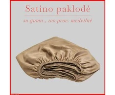 Satino paklodė su guma 100/140/160/180/200x200+20cm. - 160x200+20cm.