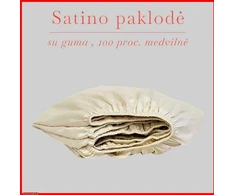 Satino paklodė su guma - 100x200+20cm.