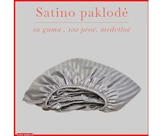 Satino paklodė su guma - 200x200+20cm.