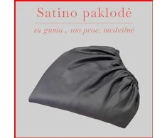 Satino paklodė su guma - 160x200+20cm.