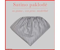 Satino paklodė su guma - 100x200+20cm.