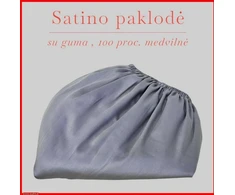 Satino paklodė su guma - 100x200+20cm.