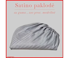 Satino paklodė su guma - 100x200+20cm.