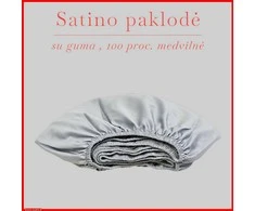 Satino paklodė su guma 100/140/160/180/200x200+20cm. - 100x200+20cm.