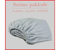 Satino paklodė su guma - 100x200+20cm.