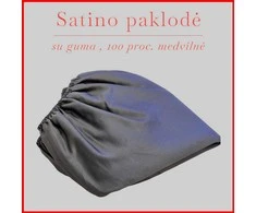 Satino paklodė su guma 100/140/160/180/200x200+20cm. - 160x200+20cm.