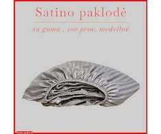 Satino paklodė su guma 100/140/160/180/200x200+20cm. - 160x200+20cm.