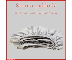 Satino paklodė su guma 100/140/160/180/200x200+20cm. - 180x200+20cm.
