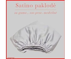 Satino paklodė su guma 100/140/160/180x200+30cm. - 100x200+30cm.