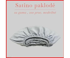 Satino paklodė su guma - 100x200+30cm.