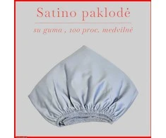 Satino paklodė su guma 100/140/160/180x200+30cm. - 180x200+30cm.