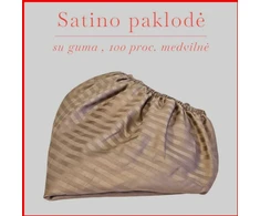 Satino paklodė su guma - 140x200+30cm.