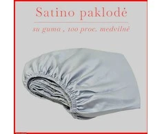 Satino paklodė su guma - 140x200+30cm.