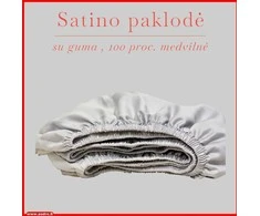 Satino paklodė su guma - 160x200+30cm.