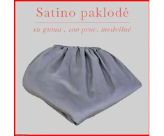 Satino paklodė su guma - 100x200+30cm.