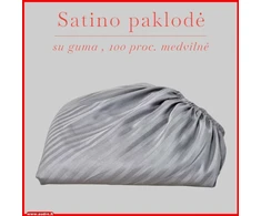 Satino paklodė su guma - 100x200+30cm.