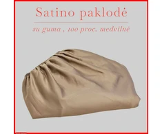 Satino paklodė su guma 100/140/160/180x200+30cm. - 140x200+30cm.