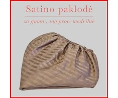 Satino paklodė su guma 100/140/160/180x200+30cm. - 180x200+30cm.