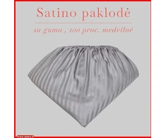 Satino paklodė su guma - 100x200+30cm.