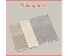 Tiulinio audinio staltiesė - Pudra - 160x220 cm.