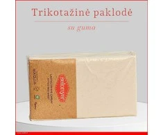 Trikotažinė elastinga medvilnės paklodė su guma 100/140/160/180/200x200+30cm. kreminė - Kreminė - 160x200+30cm.