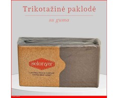 Trikotažinė elastinga medvilnės paklodė su guma 100/140/160/180/200x200+30cm. pilka - Pilka - 100x200+30cm.