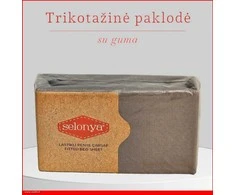Trikotažinė elastinga medvilnės paklodė su guma 100/140/160/180/200x200+30cm. pilka - Pilka - 100x200+30cm.