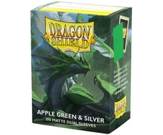 Dragon Shield: Standard Dual Sleeves: Apple Žalias &amp; Sidabrinis [Matte] (100 Sleeves)