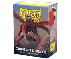 Dragon Shield: Standard Dual Sleeves: Crimson &amp; Sidabrinis [Matte] (100 Sleeves)