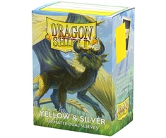 Dragon Shield: Standard Dual Sleeves: Geltona &amp; Sidabrinis [Matte] (100 Sleeves)