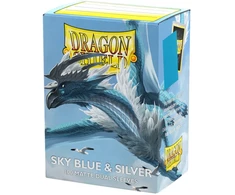 Dragon Shield: Standard Dual Sleeves: Sky Mėlyna &amp; Sidabrinis [Matte] (100 Sleeves)