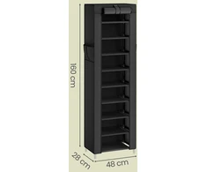 Songmics 10 lygmenų batų lentynos, 28 x 48 x 160 cm, batų spinta