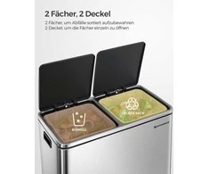 Songmics Atliekų separatorius 60 litrų ( 2 x 30 l)