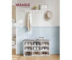 Vasagle Batų suolas su pagalvėlėmis ir 9 skyriais