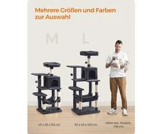 Braižymo stulpelis 112 cm su platformomis ir hamaku dūmų pilkos spalvos