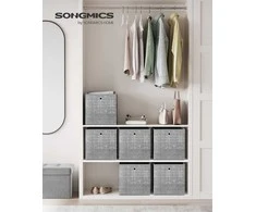 Songmics Aufbewahrungsbox 33cm 6er-Set grau meliert