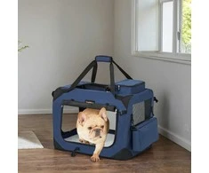 Songmics Augintinio transporto dėžė sulankstoma 50x35x35 cm tamsiai mėlyna