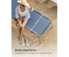 Songmics Sonnenliege 71 x 200 x 38 cm blau